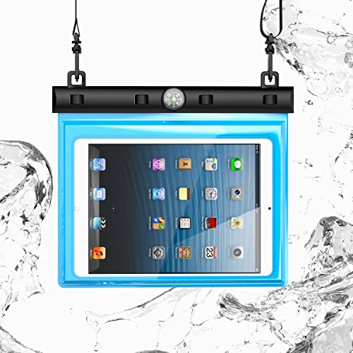 N NEWTOP Wasserdichte Universal-Schutzhülle WA04 für Tablet 7-8 Zoll Maximum 21 x 14 cm, Unterwasser-Schutzhülle aus Kunststoff, Schultertasche für Wasser, Regen, wasserdicht (Hellblau) von N NEWTOP