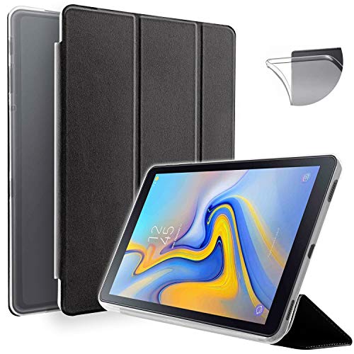 N Newtop Schutzhülle kompatibel mit Samsung Galaxy Tab A T590-T595 2018. 10.5 Zoll / 25.6 cm, Flip-Case mit Smart-Book aus TPU, ultradünn, leicht, Standfunktion, aus Kunstleder, Schwarz von N NEWTOP