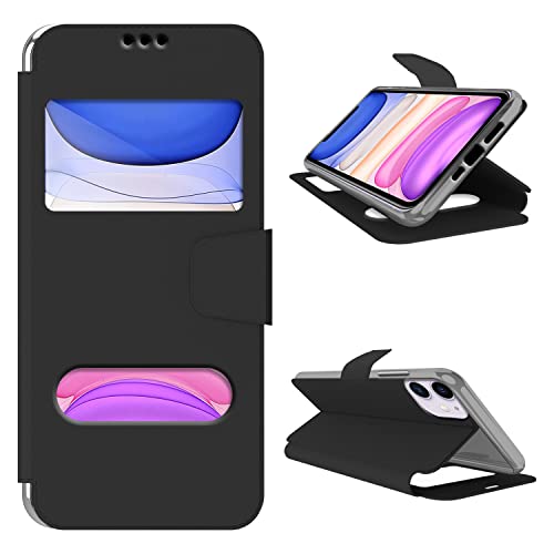 NEWTOP N Kompatible Hülle für iPhone 11, HQ Windows-Benachrichtigungen, Anzeige-/Antwortfenster, magnetisches Flip-Book-Case, Kunstleder-Ständer, schützende Fenster zum Anzeigen von Benachrichtigunge NEWTOP N Kompatible Hülle für iPhone 11, HQ Windows-Benachrichtigungen, Anzeige-/Antwortfenster, magnetisches Flip-Book-Case, Kunstleder-Ständer, schützende Fenster zum Anzeigen von Benachrichtigunge von N NEWTOP