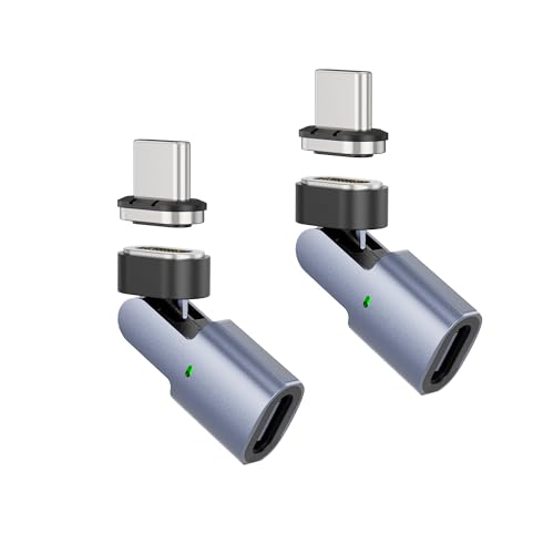 N. NETDOT 100W Magnet-Adapter – USB-C Ultraschnelles Laden & Datenübertragung Magnetisches Konverter Kompatibel mit Smartphones, Tablets, Kopfhörern UVM. - 2 Black von N. NETDOT