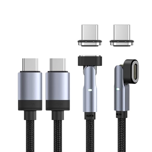 N. NETDOT 100W Magnetisches Ladekabel – USB-C Ultraschnelles Laden & Datenübertragung Ladekabel Magnetisch Kompatibel mit Smartphones, Tablets, Kopfhörern uvm - 2 Black von N. NETDOT