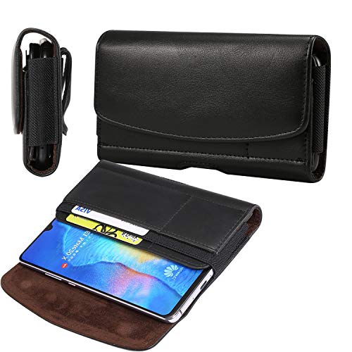 Für Samsung Galaxy S20+/S20 Ultra/S10 Lite/Note10 Lite/Note 10+/A70/A70S/A20S A80 A90 Leder Gürtelclip Tasche, Gürtelholster Tasche für Huawei Mate 20x, Wallet Case mit Kartenhalter Handytasche von NA