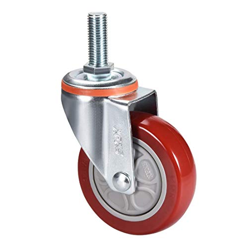 Lenkrollen PU Rad 4 Zoll Durchmesser M16 x 40 mm Gewindestange Kapazität 286 lb von NA