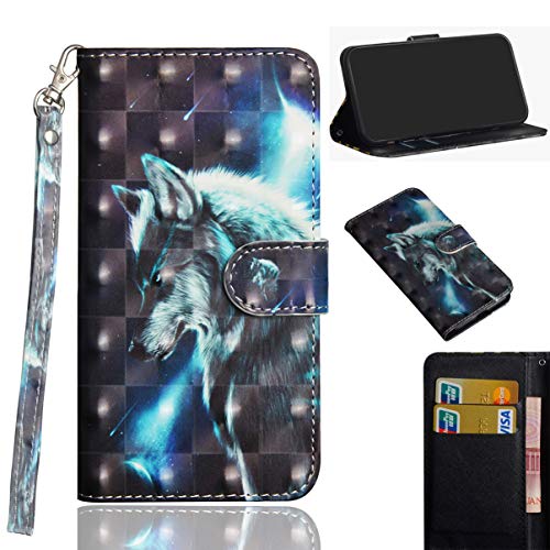 N/A Hülle für Samsung Galaxy S20+ Plus Handyhülle Buntes 3D PU Leder Hülle Handy Tasche Flip Wallet Case Cover mit Ständer Kartenfach und Magnet Schutzhülle für Samsung Galaxy S20+ Plus (Wolf) von NA