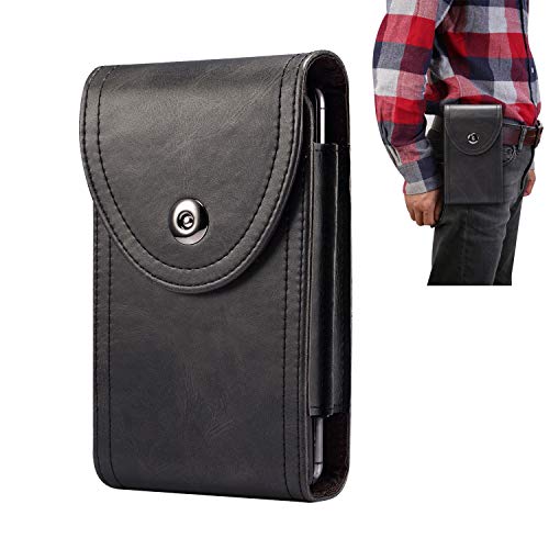 N A Dual Layer Leder Gürteltasche für iPhone 11 XS Max, XR XS X 8 Plus 7 Plus 6 Plus Handytasche Gürteltasche Gürteltasche mit Karabinerhaken für Samsung Note 10 Lite S10 Lite Handytasche (Farbe: von NA