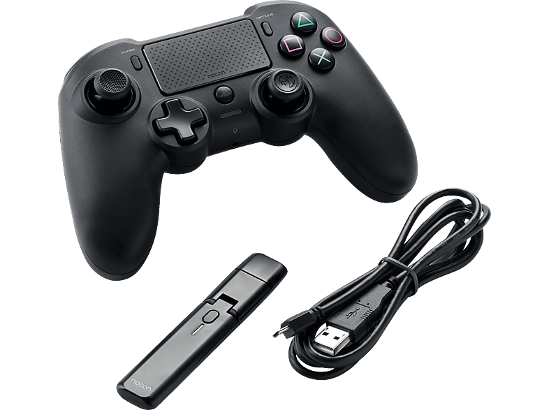 NACON PS4 Controller Asymmetric Wireless OFF.LIZENZIEIERT schwarz Schwarz für PlayStation 4, PC von NACON