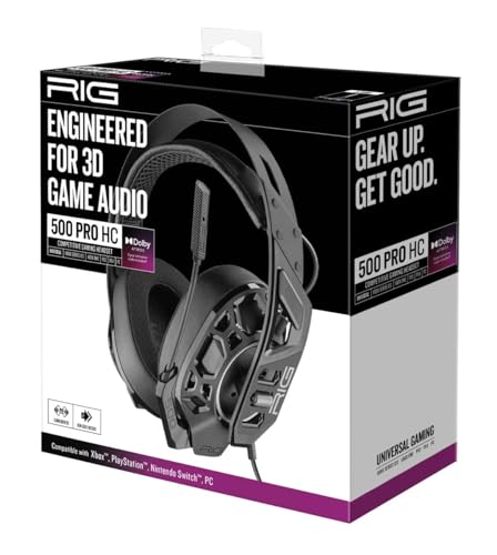 Nacon Rig 500 PRO HA GEN2, Gaming-Headset für PS4/PS5/XBX/XB1/SWITCH/PC, schwarz von NACON