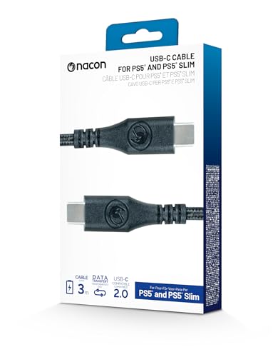 Nacon USB-C/USB-C 2.0 Kabel zum Aufladen und zur Datenübertragung, Länge 3 m. von NACON