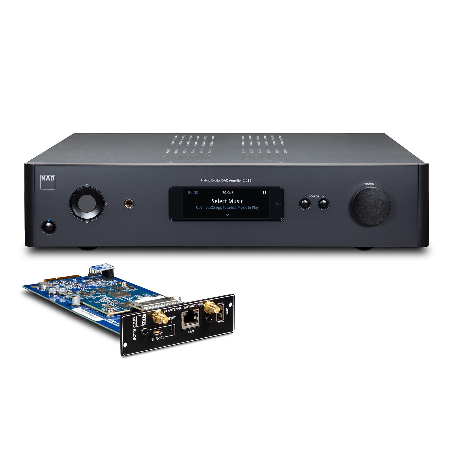 NAD C 389 + NAD MDC2 BluOS-D Stereo-Verstärker mit Streaming von NAD