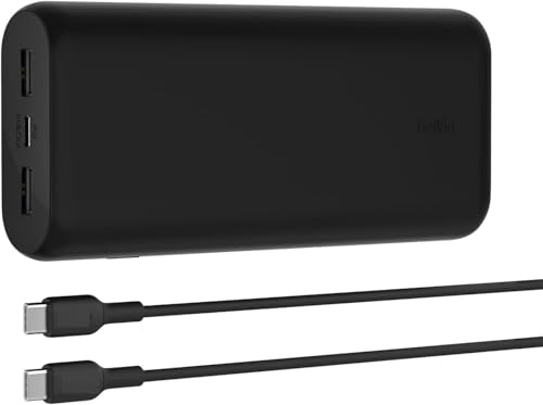 Bellkin BoostCharge 3-Port Kompakte Powerbank 20K mit PD 20W, Tragbares Ladegerät für iPhone 16, 15, 14, 13, AirPods, Samsung Galaxy, Pixel und mehr, Reisefreundliches Design mit USB-C auf USB-C Kabel Bellkin BoostCharge 3-Port Kompakte Powerbank 20K mit PD 20W, Tragbares Ladegerät für iPhone 16, 15, 14, 13, AirPods, Samsung Galaxy, Pixel und mehr, Reisefreundliches Design mit USB-C auf USB-C Kabel von NAEM