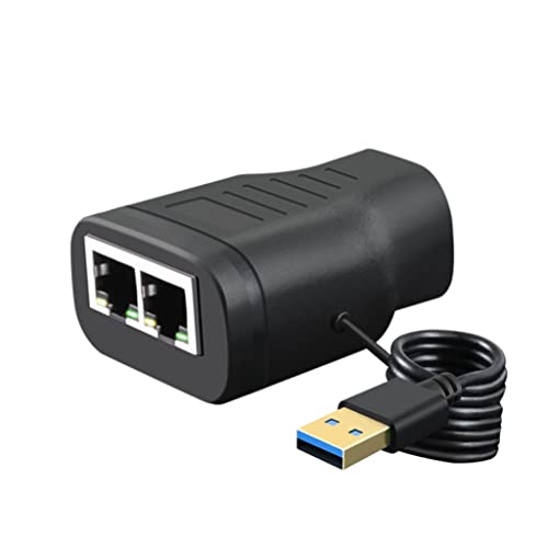 NAERSI® RJ45 Netzwerk Splitter Adapter, RJ45 1 zu 2 LAN Ethernet Netzwerk Adapter Konverter mit USB Netzkabel Kabel für Cat6 / Cat7 von NAERSI