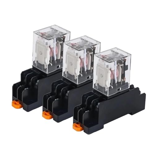1 Stück 5 Stück HH52P MY2NJ General Elektromagnetisches Relay DPDT Mikro-Kontaktor mit Sockel LED 8 Pin 5 A Rele12 V 24 V 220 V (DC (5 Stück), 12 V mit Sockel) von NAETCVMM