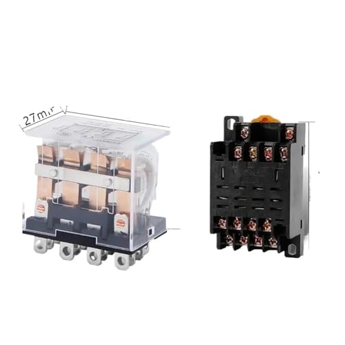 5 Stück HH64P High Power Relay Coil General DPDT Mikro Elektromagnetic Relay Switch mit Sockel AC 110 V 220 V DC 12 V 24 V 36 V (AC (5 Stück), 12 V mit Sockel) von NAETCVMM