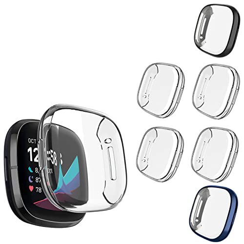 NAHAI Schutzhülle kompatibel mit Fitbit Sense / Fitbit Versa 3 Displayschutzfolie, rundum ultradünn, beschichtet, kratzfest, für Fitbit Sense/Versa 3 Smartwatch, 6 Stück von NAHAI