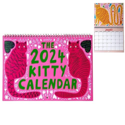 Kitty Kalender 2024 - Kätzchen Wandkalender 2024 - Katzen Wandkalender Mit Abstrakter Kunst - Januar 2024 Ab Dezember - Lustige Wandkunst - Lustige Humor Geschenke Für Weihnachtsfeiertage von NAIYAN