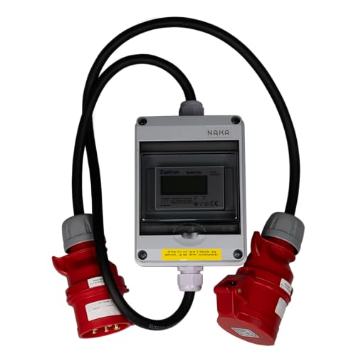 NAKA Stromzähler Digitaler Drehstromzähler Zwischenstecker 16A MID mit CEE-Stecker und Kupplung Mobil Geeicht 400V 1m NAKA Stromzähler Digitaler Drehstromzähler Zwischenstecker 16A MID mit CEE-Stecker und Kupplung Mobil Geeicht 400V 1m von NAKA