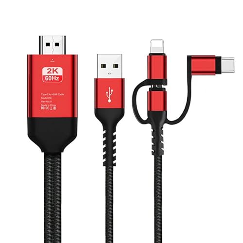 NAKVMN 3 in 1 2 m Typ-C auf HD MHL Kabel Audio Video Kabel Micro USB Projektion für iPhone Android auf TV Projektor HDTV von NAKVMN