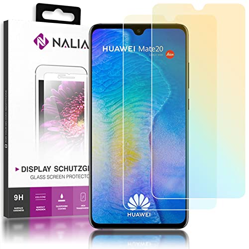 NALIA (2-Pack) Schutzglas kompatibel mit Huawei Mate20, 9H Full-Cover Display Schutz Glas-Folie, Dünne Handy Schutzfolie Bildschirm-Abdeckung Schutz-Film Screen Protector Tempered Glass - Transparent von NALIA