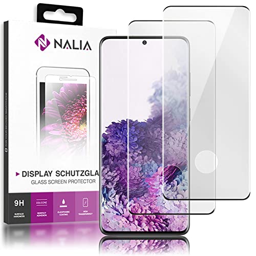 NALIA (2x Schutzglas kompatibel mit Samsung Galaxy S20 Ultra Glas, 9H Full-Cover Hartglas Displayschutzfolie Screen Protector, Handy Bildschirm-Abdeckung Displayschutz Tempered Glass HD Schutzfolie von NALIA