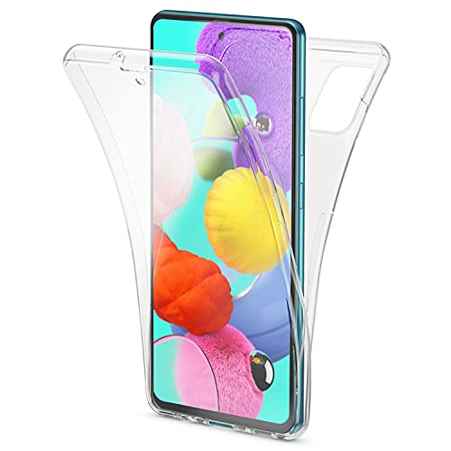 NALIA 360 Grad Case kompatibel mit Samsung Galaxy A51 Hülle, Silikon Full-Body Handyhülle Rundum Cover Dünn, Komplett-Schutz & Displayschutz Phone Bumper Ganzkörper Schutzhülle TPU Etui - Transparent von NALIA