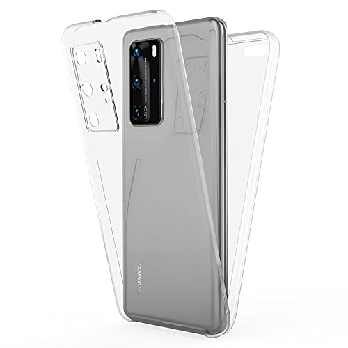 NALIA 360 Grad Handyhülle kompatibel mit Huawei P40 Pro Hülle, Full-Cover Silikon Bumper mit Displayschutz vorne Hardcase hinten, Komplettschutz Dünn Fullbody Case Rundum Handy-Tasche - Transparent von NALIA
