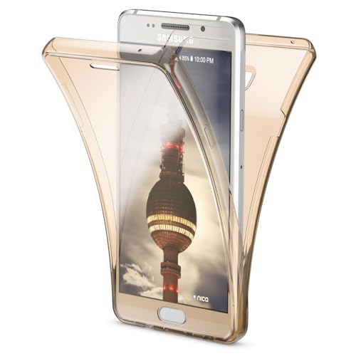 NALIA 360 Grad Handyhülle kompatibel mit Samsung Galaxy A3 2016, Full Cover Vorne & Hinten Rundum Doppel-Schutz Hülle, Dünnes Ganzkörper Silikon Case, Transparenter Displayschutz & Rückseite - Gold NALIA 360 Grad Handyhülle kompatibel mit Samsung Galaxy A3 2016, Full Cover Vorne & Hinten Rundum Doppel-Schutz Hülle, Dünnes Ganzkörper Silikon Case, Transparenter Displayschutz & Rückseite - Gold von NALIA
