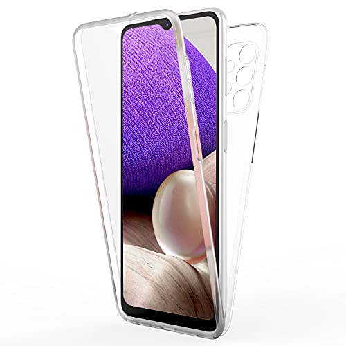 NALIA 360 Grad Handyhülle kompatibel mit Samsung Galaxy A32 5G Hülle, Transparenter Komplettschutz Durchsichtiges Full-Cover Case, Displayschutz vorne Hardcase hinten & Silikon Bumper, Full-Body Klar von NALIA