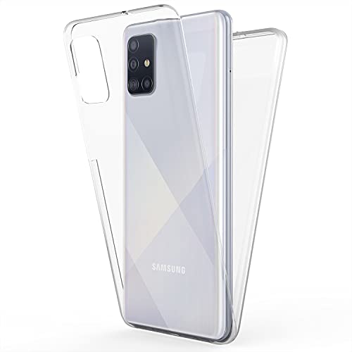NALIA 360 Grad Handyhülle kompatibel mit Samsung Galaxy A71 Hülle, Full-Cover Silikon Bumper mit Displayschutz vorne Hardcase hinten, Komplettschutz Dünn Fullbody Case Handy-Tasche Skin - Transparent von NALIA