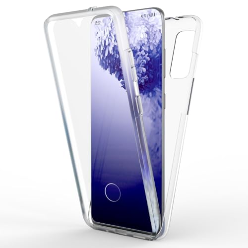 NALIA 360 Grad Handyhülle kompatibel mit Samsung Galaxy S20 Ultra Hülle, Transparenter Komplettschutz Durchsichtiger Full-Cover Silikon Bumper mit Displayschutz vorne Hardcase hinten, Full-Body Case von NALIA