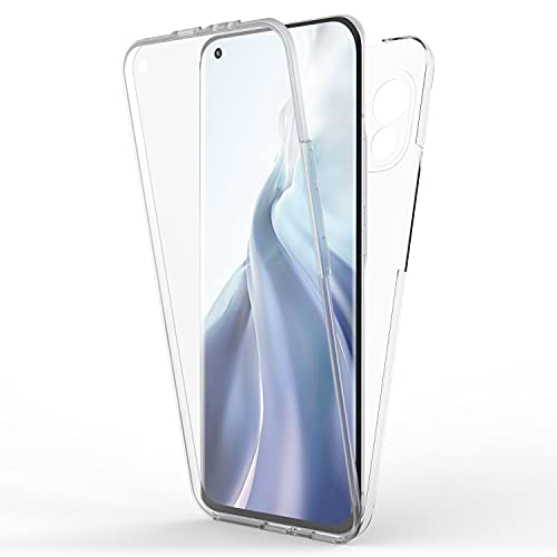 NALIA 360 Grad Handyhülle kompatibel mit Xiaomi Mi 11 5G Hülle, Transparenter Komplettschutz Durchsichtiges Full-Cover Case, Displayschutz vorne Hardcase hinten & Silikon Bumper, Full-Body Etui Klar von NALIA