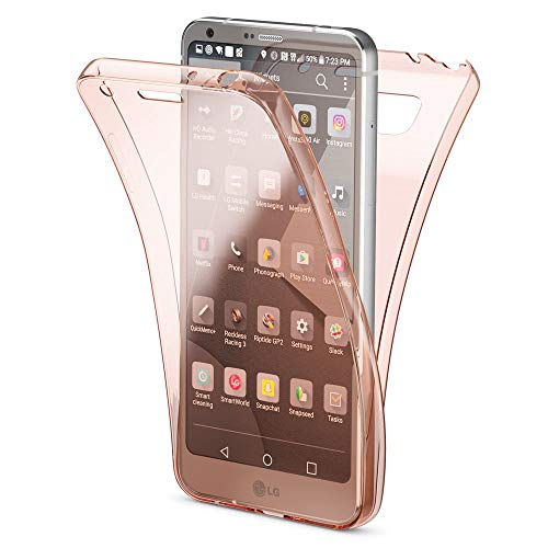 NALIA 360 Grad Hülle kompatibel mit LG G6, Full Cover Rundum Doppel-Schutz Handyhülle, Dünnes Ganzkörper Silikon Case, Transparente Schutzhülle Vorne & Hinten Handy-Tasche Schale, Farbe:Rose Gold von NALIA