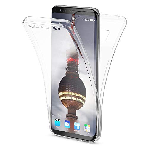 NALIA 360 Grad Hülle kompatibel mit Samsung Galaxy S8 Plus, Full Cover vorne hinten Rundum Doppel-Schutz Handyhülle Dünn Ganzkörper Case Silikon Durchsichtig Displayschutz Rückseite - Transparent von NALIA