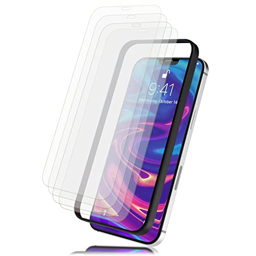 NALIA 4X Schutzglas & 1x Schablone - Set kompatibel mit iPhone 12/ iPhone 12 Pro Glas, 9H Full-Screen Glasfolie [Case-Friendly] mit Applikator einfache Installation, Handy Displayschutz - Transparent von NALIA