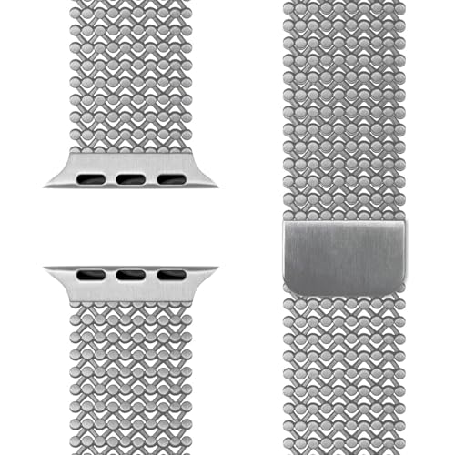 NALIA Alvia Edelstahl Armband kompatibel mit Apple Watch Armband Ultra/SE Series 10 9 8 7 6 5 4 3 2 1, 42/44/45/46/49mm, Magnetisches Metall Mesh Loop-Armband, Atmungsaktiv, Farbe:Eisstern Silber NALIA Alvia Edelstahl Armband kompatibel mit Apple Watch Armband Ultra/SE Series 10 9 8 7 6 5 4 3 2 1, 42/44/45/46/49mm, Magnetisches Metall Mesh Loop-Armband, Atmungsaktiv, Farbe:Eisstern Silber von NALIA