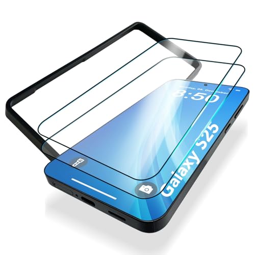 NALIA ArmorGlassX für Samsung Galaxy S25 Glas, 2x Schutzglas mit Positionierhilfe zur Installation, Ultra Klare Displayfolie mit schwarzem Rand in 9H Härte, Kratzfester Displayschutz, Tempered Glass NALIA ArmorGlassX für Samsung Galaxy S25 Glas, 2x Schutzglas mit Positionierhilfe zur Installation, Ultra Klare Displayfolie mit schwarzem Rand in 9H Härte, Kratzfester Displayschutz, Tempered Glass von NALIA