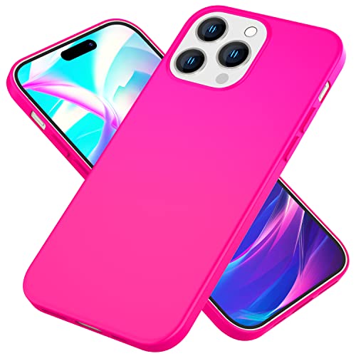 NALIA Bunte Neon Silikonhülle kompatibel mit iPhone 14 Pro Hülle, Intensive Farbe rutschfest Samtig Weich Gummiert, Stoßfest Dünn Soft Case Handyhülle Silikon Schutzhülle Gel Cover, Farbe:Pink von NALIA