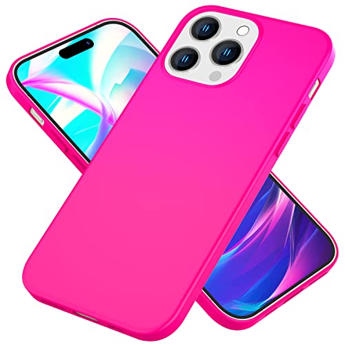 NALIA Bunte Neon Silikonhülle kompatibel mit iPhone 14 Pro Max Hülle, Intensive Farbe rutschfest Samtig Weich Gummiert, Stoßfest Dünn Soft Case Handyhülle Silikon Schutzhülle Cover, Farbe:Pink von NALIA