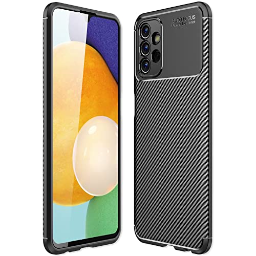 NALIA Carbon Look Case kompatibel mit Samsung Galaxy A13 Hülle, Matt-Schwarze Silikonhülle Anti-Fingerabdruck Kohlefaser-Optik rutschfest Kratzfest Stoßfest, Dünne Schutzhülle Handyhülle Cover Etui von NALIA