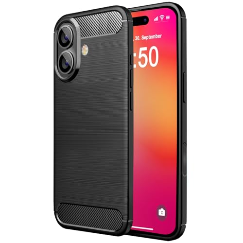NALIA Carbon Style Case kompatibel mit iPhone 16 Plus Hülle, Matt-Schwarz Silikonhülle Kohlefaser-Optik Cover Anti-Fingerabdruck rutschfest Kratzfest Flexibel Stoßfest, Dünne Schutzhülle Soft NALIA Carbon Style Case kompatibel mit iPhone 16 Plus Hülle, Matt-Schwarz Silikonhülle Kohlefaser-Optik Cover Anti-Fingerabdruck rutschfest Kratzfest Flexibel Stoßfest, Dünne Schutzhülle Soft von NALIA
