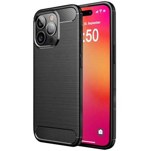 NALIA Carbon Style Case kompatibel mit iPhone 16 Pro Max Hülle, Matt-Schwarz Silikonhülle Kohlefaser-Optik Cover Anti-Fingerabdruck rutschfest Kratzfest Flexibel Stoßfest, Dünne Schutzhülle Soft NALIA Carbon Style Case kompatibel mit iPhone 16 Pro Max Hülle, Matt-Schwarz Silikonhülle Kohlefaser-Optik Cover Anti-Fingerabdruck rutschfest Kratzfest Flexibel Stoßfest, Dünne Schutzhülle Soft von NALIA