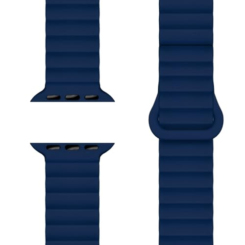 NALIA Core Magnet Armband kompatibel mit Apple Watch SE & iWatch Series 10 9 8 7 6 5 4 3 2 1, 38/40/41/42mm, Atmungsaktives Silikon Loop, Sportarmband mit Rillen Design, Farbe:Marineblau NALIA Core Magnet Armband kompatibel mit Apple Watch SE & iWatch Series 10 9 8 7 6 5 4 3 2 1, 38/40/41/42mm, Atmungsaktives Silikon Loop, Sportarmband mit Rillen Design, Farbe:Marineblau von NALIA