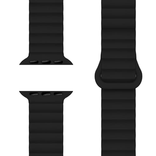 NALIA Core Magnet Armband kompatibel mit Apple Watch SE & iWatch Series 10 9 8 7 6 5 4 3 2 1, 38/40/41/42mm, Atmungsaktives Silikon Loop, Sportarmband mit Rillen Design, Farbe:Nachtschwarz NALIA Core Magnet Armband kompatibel mit Apple Watch SE & iWatch Series 10 9 8 7 6 5 4 3 2 1, 38/40/41/42mm, Atmungsaktives Silikon Loop, Sportarmband mit Rillen Design, Farbe:Nachtschwarz von NALIA