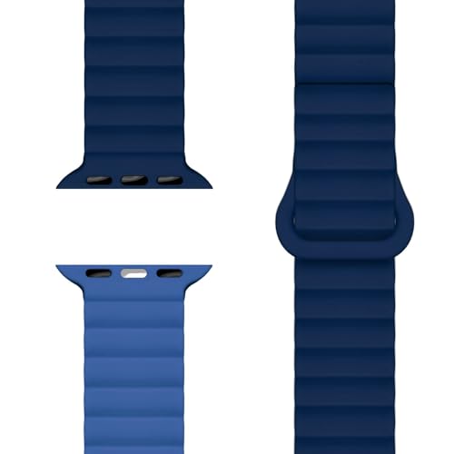 NALIA Core Magnet Armband kompatibel mit Apple Watch SE & iWatch Series 10 9 8 7 6 5 4 3 2 1, 38/40/41/42mm, Atmungsaktives Silikon Loop, Sportarmband mit Rillen Design, Farbe:Ozeannacht NALIA Core Magnet Armband kompatibel mit Apple Watch SE & iWatch Series 10 9 8 7 6 5 4 3 2 1, 38/40/41/42mm, Atmungsaktives Silikon Loop, Sportarmband mit Rillen Design, Farbe:Ozeannacht von NALIA