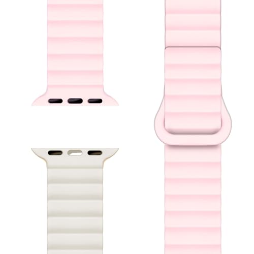 NALIA Core Magnet Armband kompatibel mit Apple Watch SE & iWatch Series 10 9 8 7 6 5 4 3 2 1, 38/40/41/42mm, Atmungsaktives Silikon Loop, Sportarmband mit Rillen Design, Farbe:Pfirsichblüte NALIA Core Magnet Armband kompatibel mit Apple Watch SE & iWatch Series 10 9 8 7 6 5 4 3 2 1, 38/40/41/42mm, Atmungsaktives Silikon Loop, Sportarmband mit Rillen Design, Farbe:Pfirsichblüte von NALIA