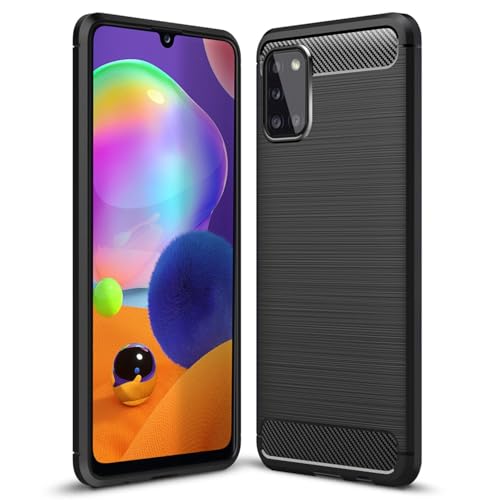 NALIA Design Case kompatibel mit Samsung Galaxy A31 Hülle, Carbon Look Stylische Handyhülle Stoßfeste Silikon Schutzhülle, Dünne Handy-Tasche Phone Cover Bumper Soft Skin TPU Etui Kratzfest - Schwarz NALIA Design Case kompatibel mit Samsung Galaxy A31 Hülle, Carbon Look Stylische Handyhülle Stoßfeste Silikon Schutzhülle, Dünne Handy-Tasche Phone Cover Bumper Soft Skin TPU Etui Kratzfest - Schwarz von NALIA