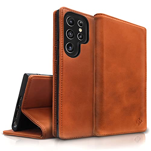NALIA Echt-Leder Flip-Case kompatibel mit Samsung Galaxy S23 Ultra Hülle, 360 Grad Bookcase, RFID-Schutz, Klapphülle mit Kartenfächern und Magnetverschluss, Handyhülle mit Standfunktion, Farbe:Braun NALIA Echt-Leder Flip-Case kompatibel mit Samsung Galaxy S23 Ultra Hülle, 360 Grad Bookcase, RFID-Schutz, Klapphülle mit Kartenfächern und Magnetverschluss, Handyhülle mit Standfunktion, Farbe:Braun von NALIA