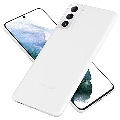 NALIA Extra Dünnes Hardcase kompatibel mit Samsung Galaxy S21 Hülle, Ultra-Slim Case Phone Cover Matte Leichte Handyhülle Schutzhülle, Thin Hardcover Smartphone Bumper Schutz, Farbe:Weiß Transparent von NALIA