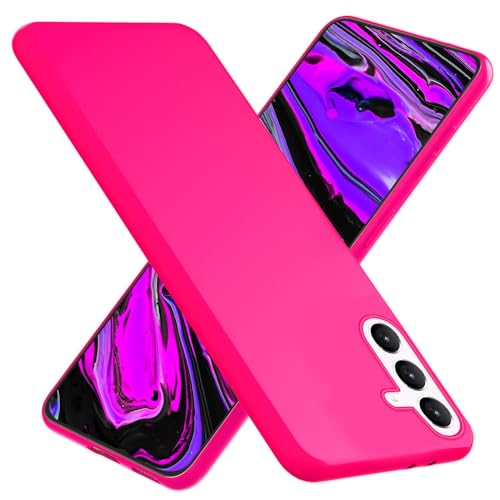 NALIA Farbintensive Neon Silikonhülle kompatibel mit Samsung Galaxy S24 Plus Hülle, rutschfeste Samtig Weiche Schutzhülle in strahlender Neonfarbe, Schlankes Bunt Leuchtendes Soft Cover, Farbe:Pink von NALIA