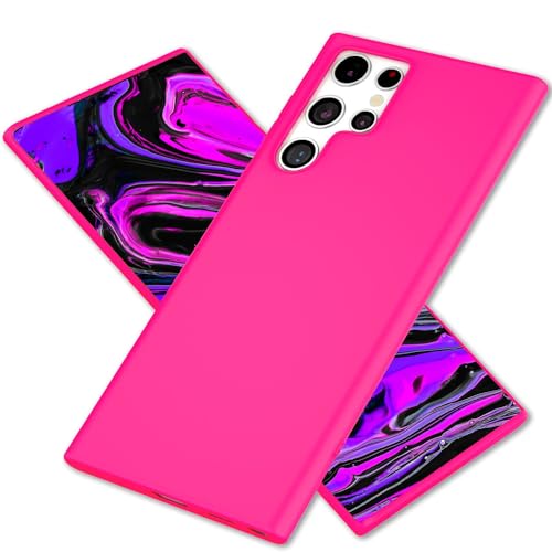 NALIA Farbintensive Neon Silikonhülle kompatibel mit Samsung Galaxy S24 Ultra Hülle, rutschfeste Samtig Weiche Schutzhülle in strahlender Neonfarbe, Schlankes Bunt Leuchtendes Soft Case, Farbe:Pink von NALIA