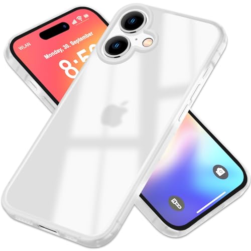 NALIA Matt-Klar Case kompatibel mit iPhone 16 Hülle, Hybrid Cover Semi-Transparent Halb-Durchsichtig, Harte Rückseite & Verstärkter Silikon Rahmen, Anti-Gelb Stoßfest Dünn Slim, Farbe:Weiß NALIA Matt-Klar Case kompatibel mit iPhone 16 Hülle, Hybrid Cover Semi-Transparent Halb-Durchsichtig, Harte Rückseite & Verstärkter Silikon Rahmen, Anti-Gelb Stoßfest Dünn Slim, Farbe:Weiß von NALIA